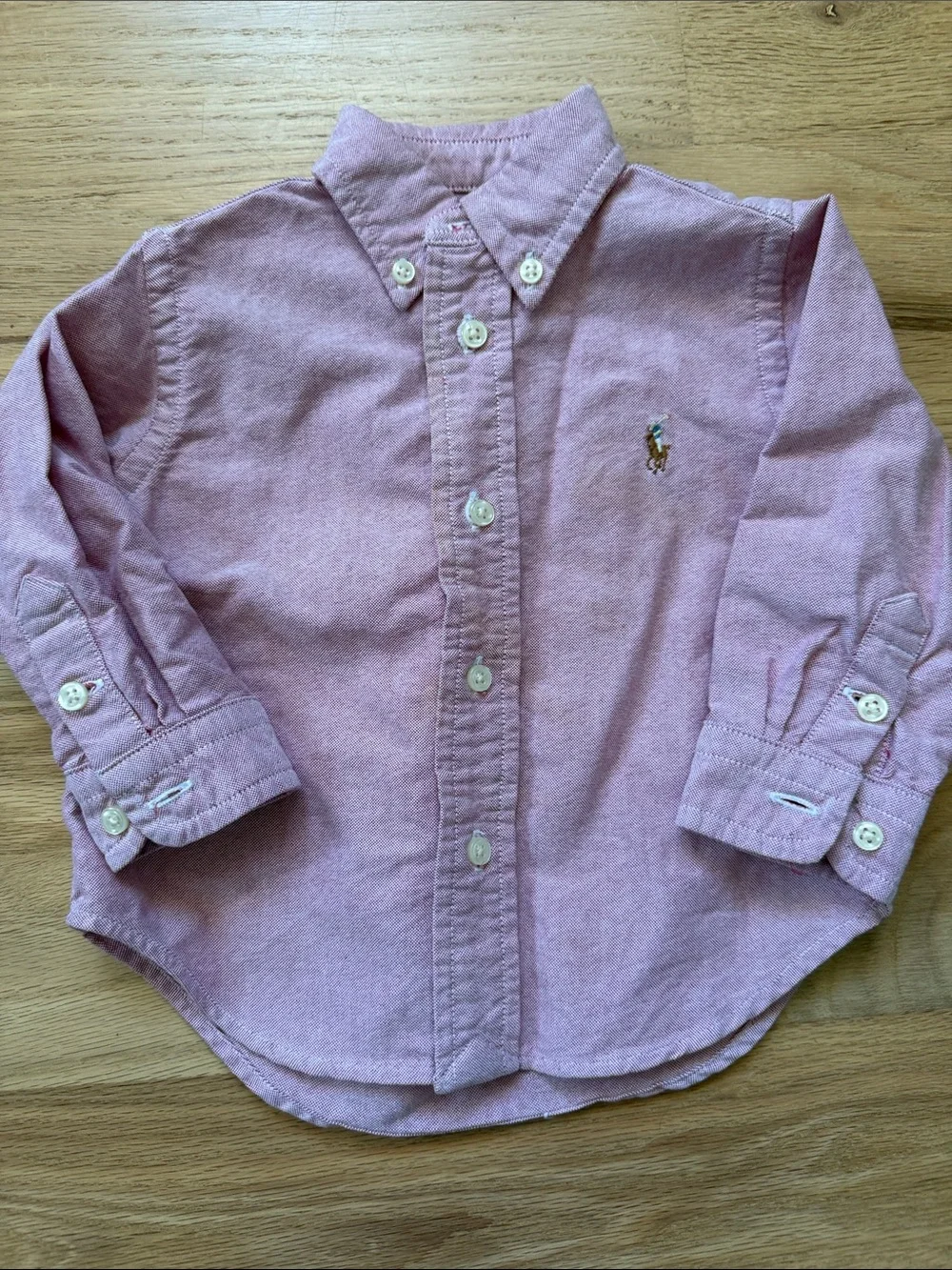 Ralph Lauren Boys Pink Oxford Button-Down Shirt sz 12 mos